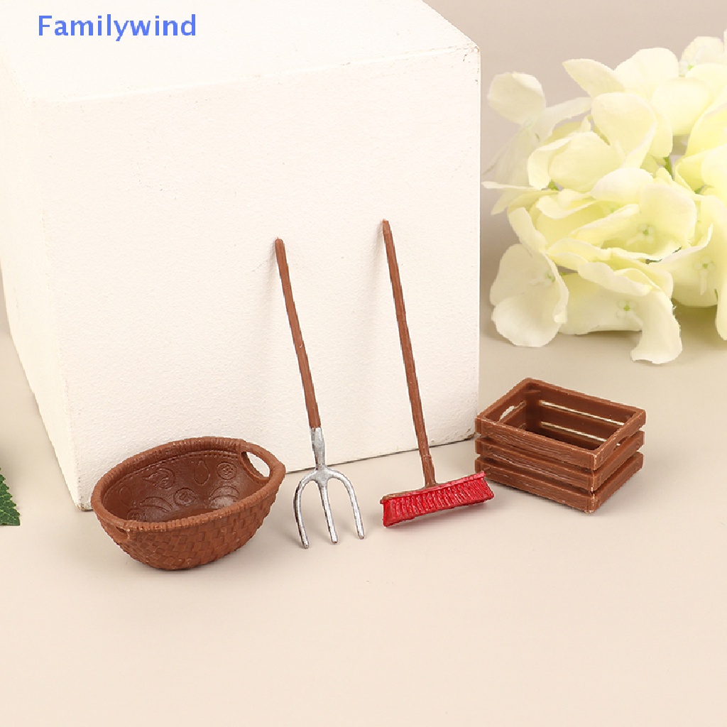 Set 4 Mô Hình Các Dụng Cụ Nông Trại Mini Trang Trí Nhà Búp Bê