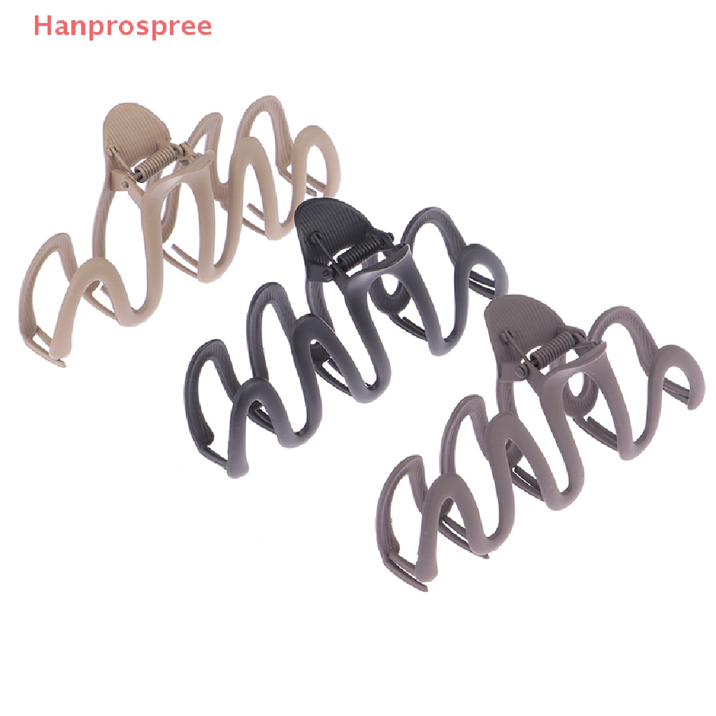 Hanprospree > Kẹp Tóc Càng Cua Tạo Kiểu Gợn Sóng Hình Học Màu Đục Đặc Biệt Cho Nữ