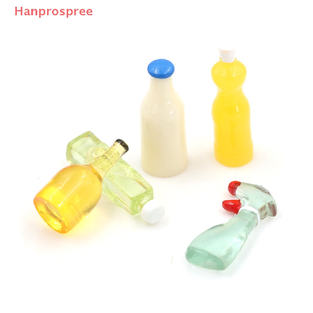 Set 5 Bình Nhựa Đựng Hoa Quả 3cm Tỉ Lệ 1: 12 Trang Trí Nhà Búp Bê