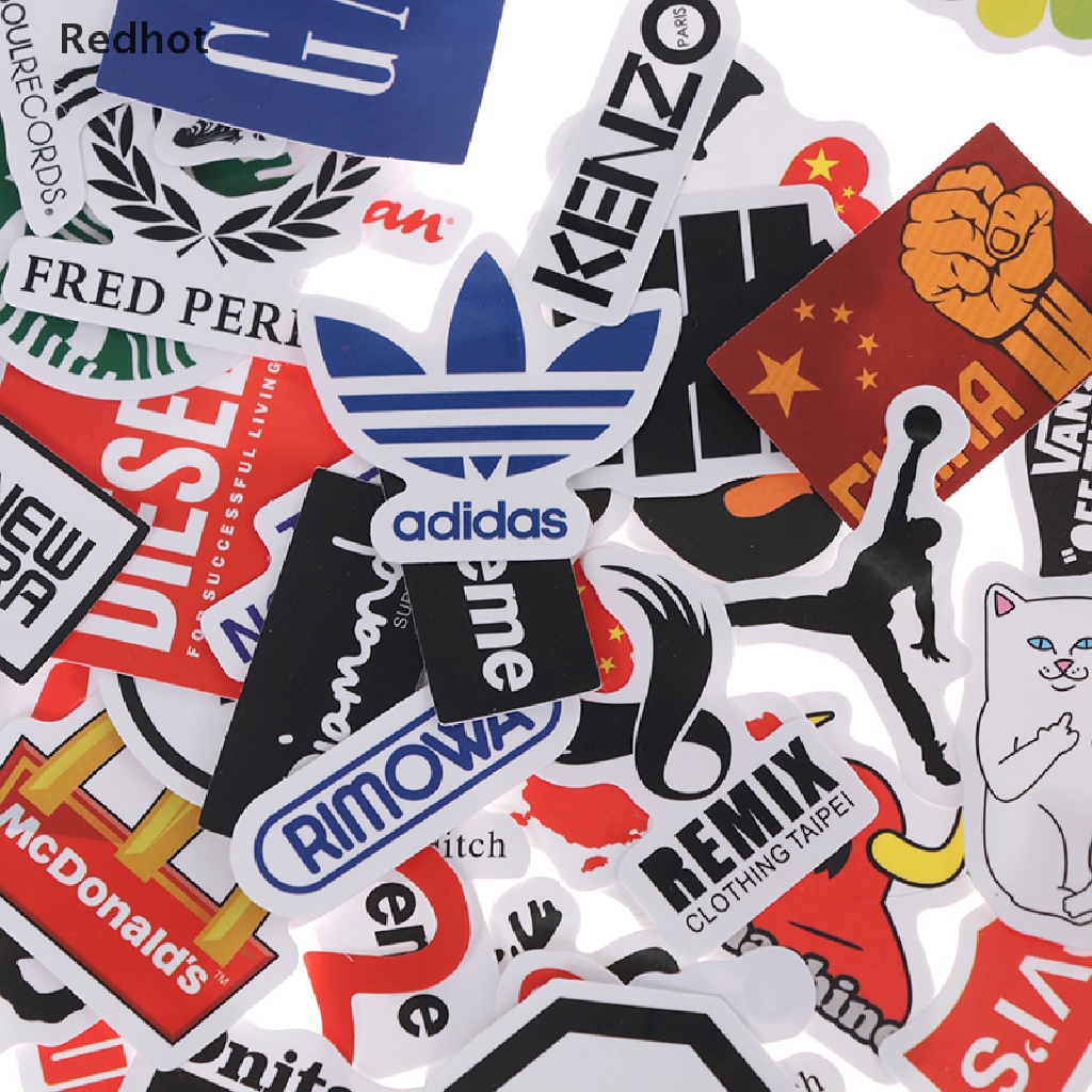 Bộ 60 Hình Dán Logo Trang Trí Xe Hơi / Ván Trượt / Laptop / Guitar / Laptop