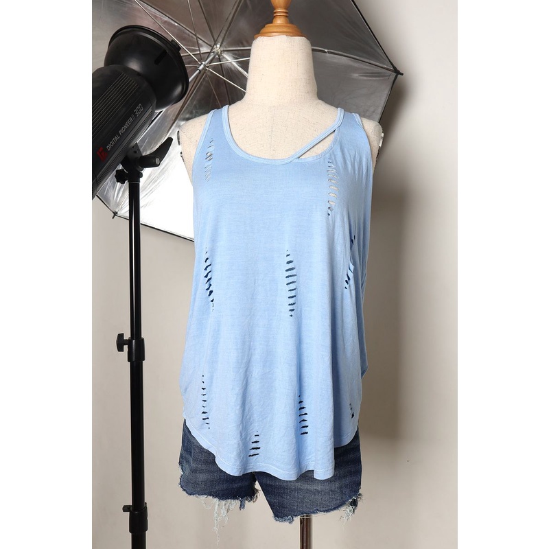 Áo thun sát nách wash rách Express One Eleven