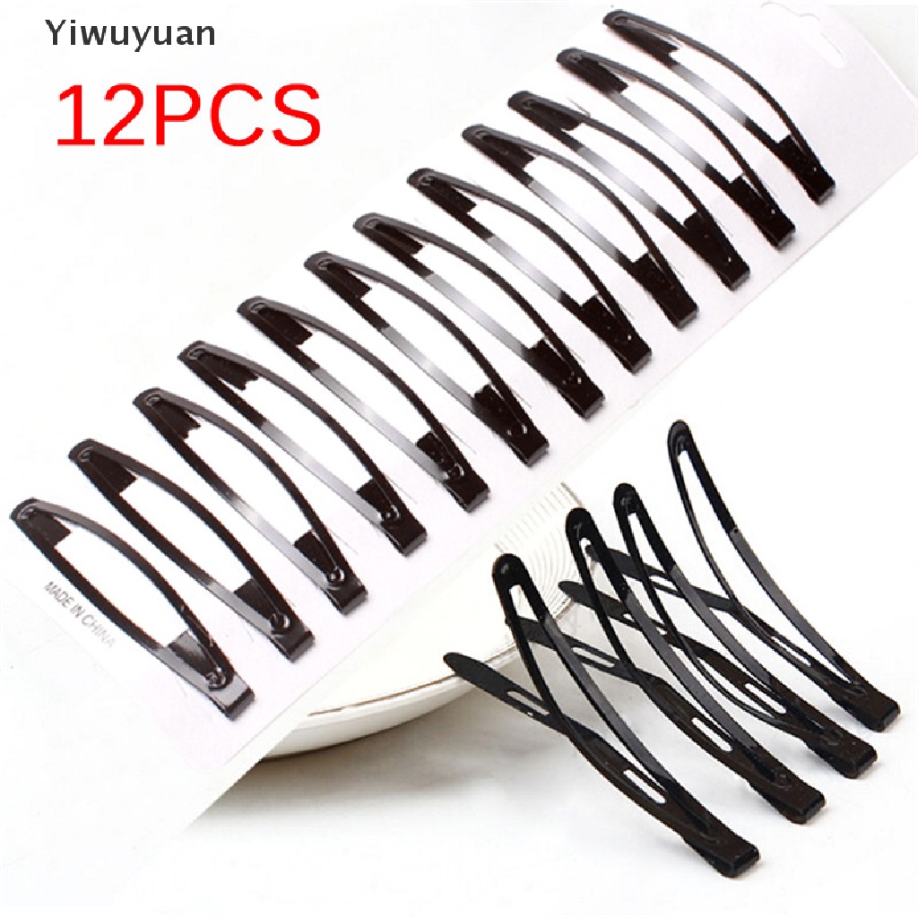 Bộ 12 Kẹp Tóc Màu Đen Kiểu Dáng Đơn Giản Cho Nữ