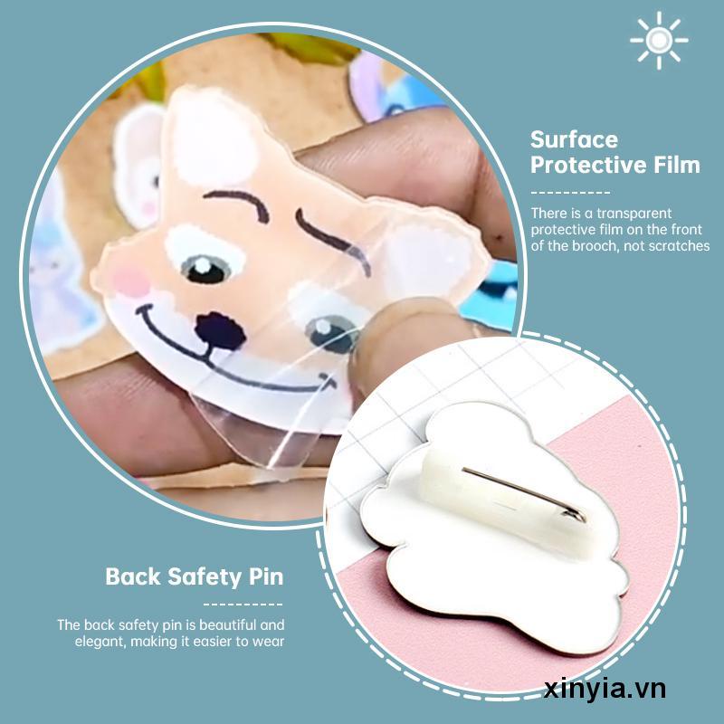 Ghim Cài Áo Chất Liệu Acrylic Mềm Họa Tiết Hoạt Hình Dễ Thương