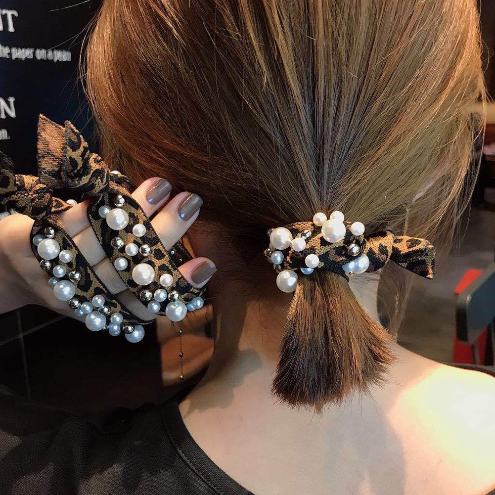 Dây Cột Tóc Đính Hạt Ngọc Trai Nhân Tạo Nhiều Màu Thời Trang Cho Nữ 4 Cái Giá Đỡ