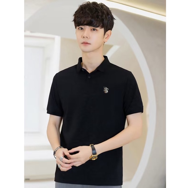 Áo Thun Polo Tay Ngắn In Chữ Phong Cách Thời Trang Hàn Quốc Cho Nam Giới Có Size M-4XL