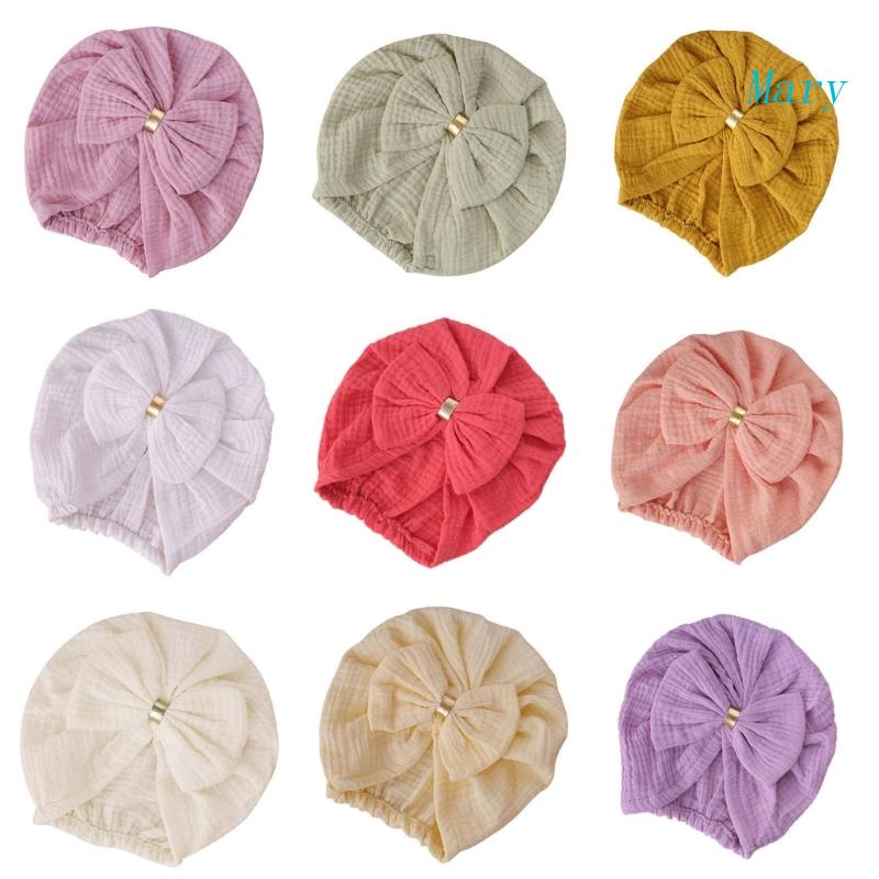 Mũ Beanie Phối Nơ Phong Cách Ấn Độ Xinh Xắn Cho Bé Gái
