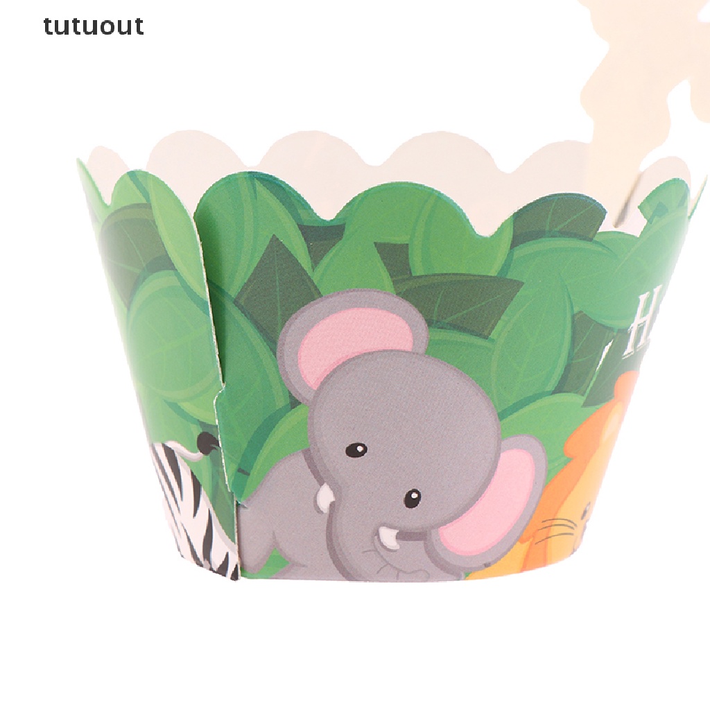 Bộ 12 Đế Bánh Cupcake Hình Động Vật Hoang Dã