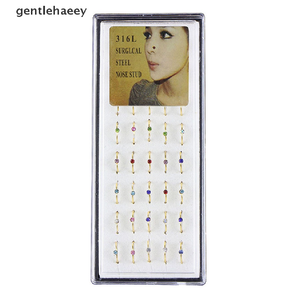 Set 40 Khuyên Mũi Thép Không Gỉ Đính Đá Cá Tính