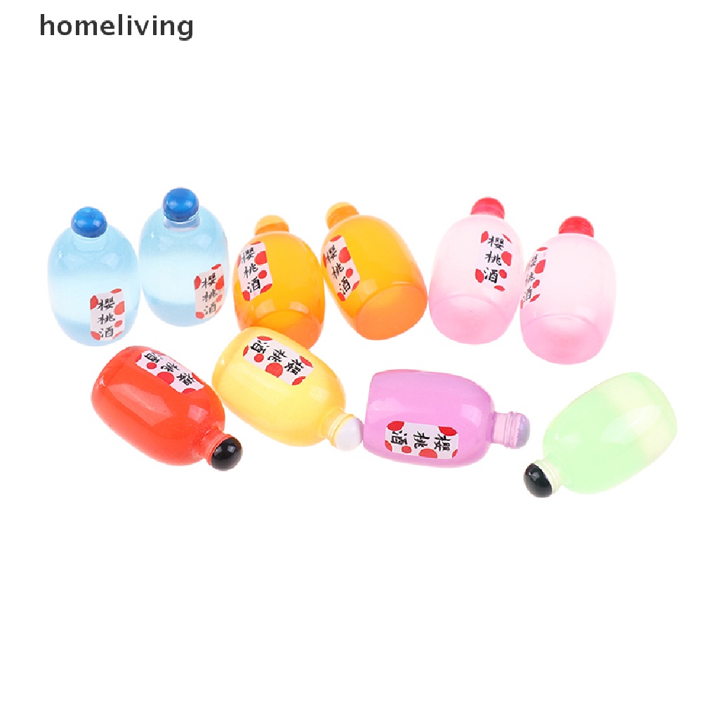 Set 10 Bình Rượu Mini Tỉ Lệ 1: 12 Dùng Để Trang Trí Nhà Búp Bê