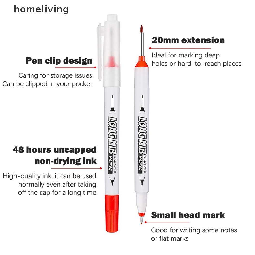 Bút Đánh Dấu Hai Đầu Lỗ Sâu Bằng Kim Loại 20mm Dành Cho Làm Gỗ / Phòng Tắm