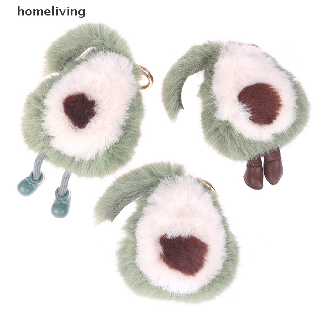 Móc Khóa Hình Quả Bơ Bằng Lông Chồn Mềm Mại Dễ Thương