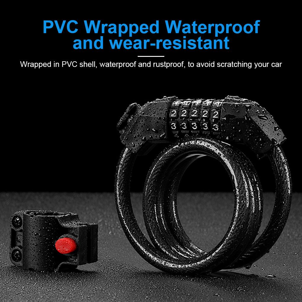 Khóa Mật Khẩu 5 Số Dây Thép Dành Cho Xe Đạp