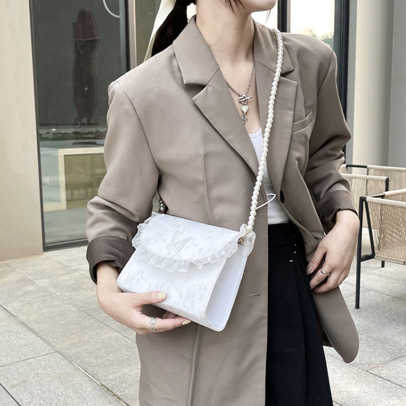 Túi Xách Đeo Chéo Đính Ngọc Trai Thời Trang Dành Cho Nữ