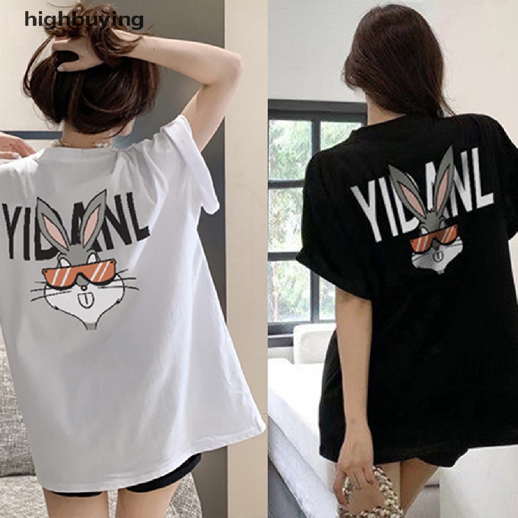 Áo Thun Tay Ngắn Cổ Tròn In Hình Thỏ Belle Hoạt Hình Thời Trang Mùa Hè Cho Nữ