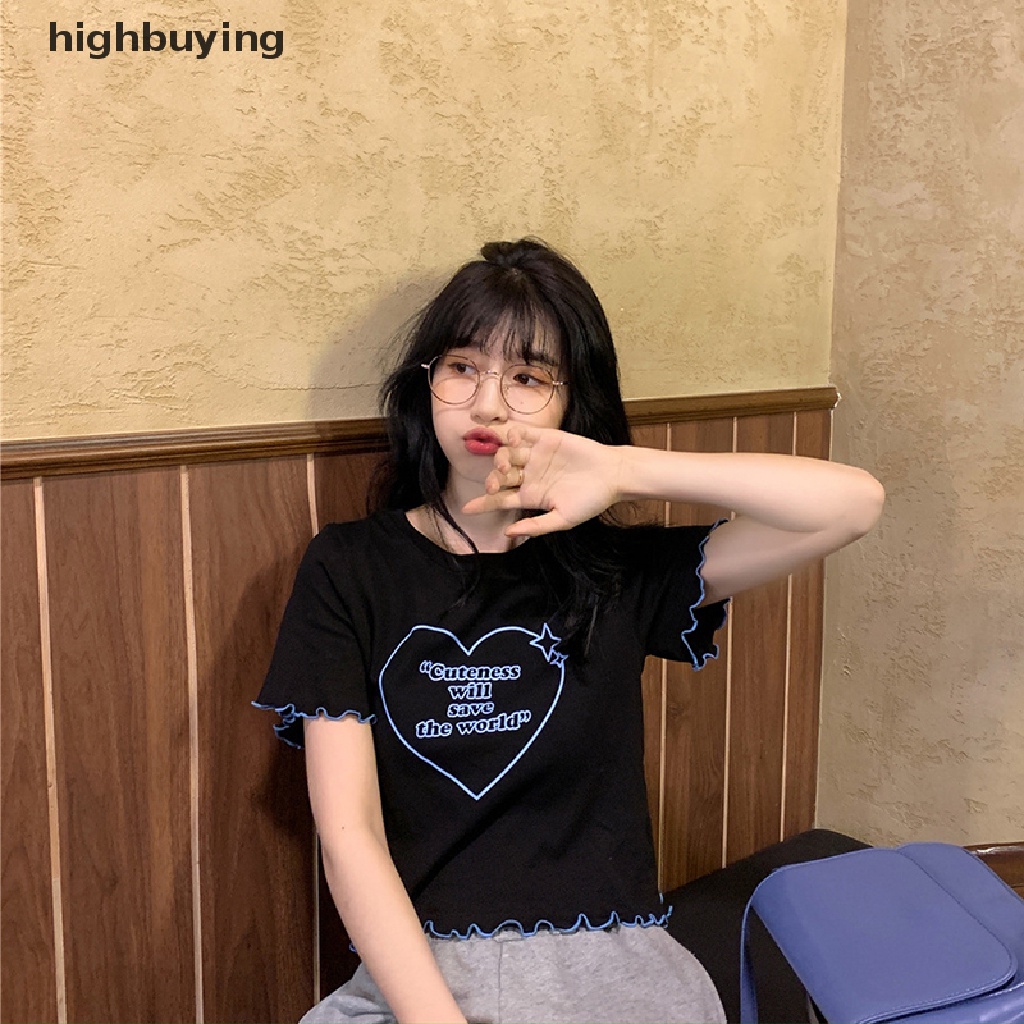 Áo Thun Lửng Ngắn Tay Cổ Tròn In Họa Tiết Belle Thời Trang Mùa Hè Cho Nữ