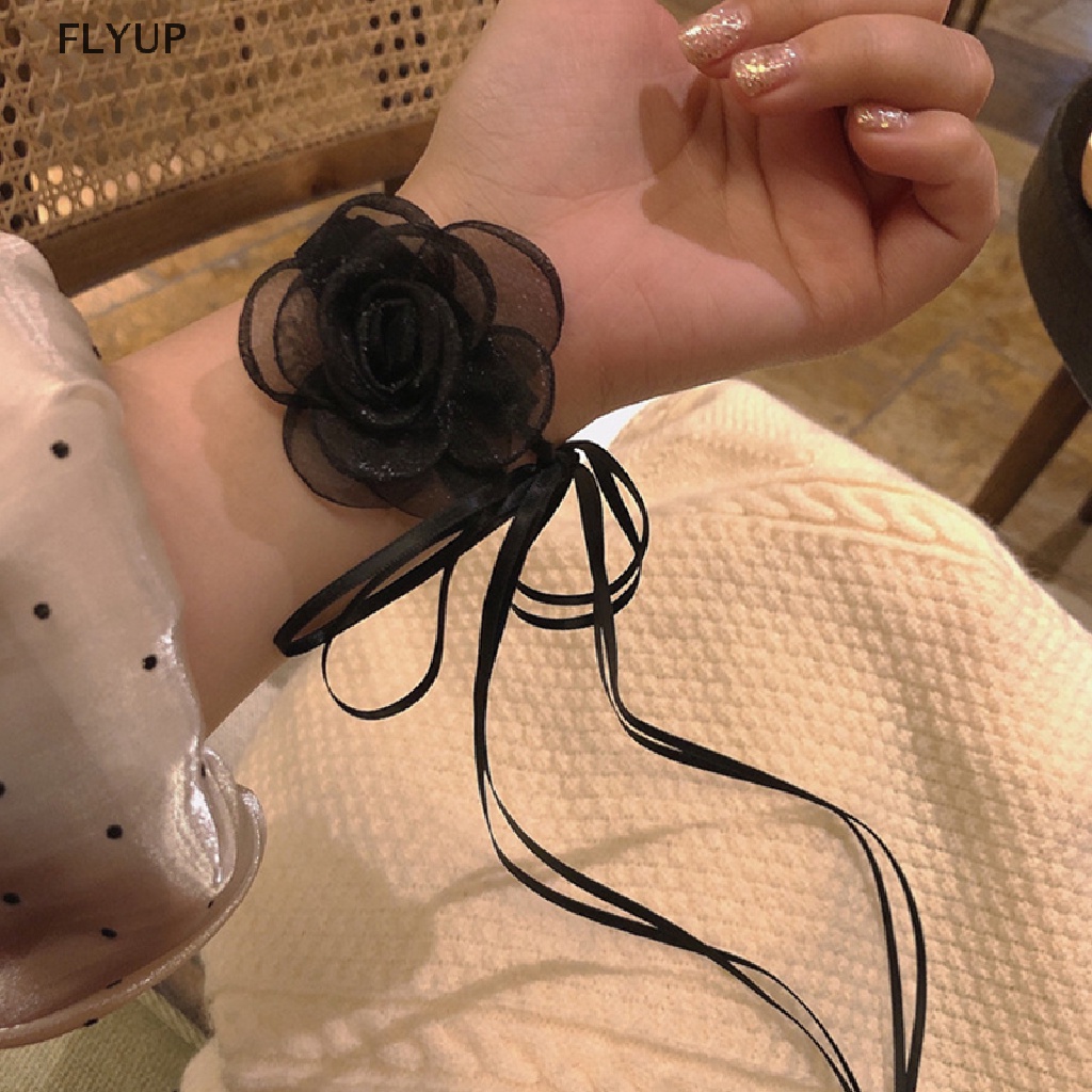 Vòng cổ Dài Thắt Nơ Ruy Băng Vải Hoa Đơn Giản
