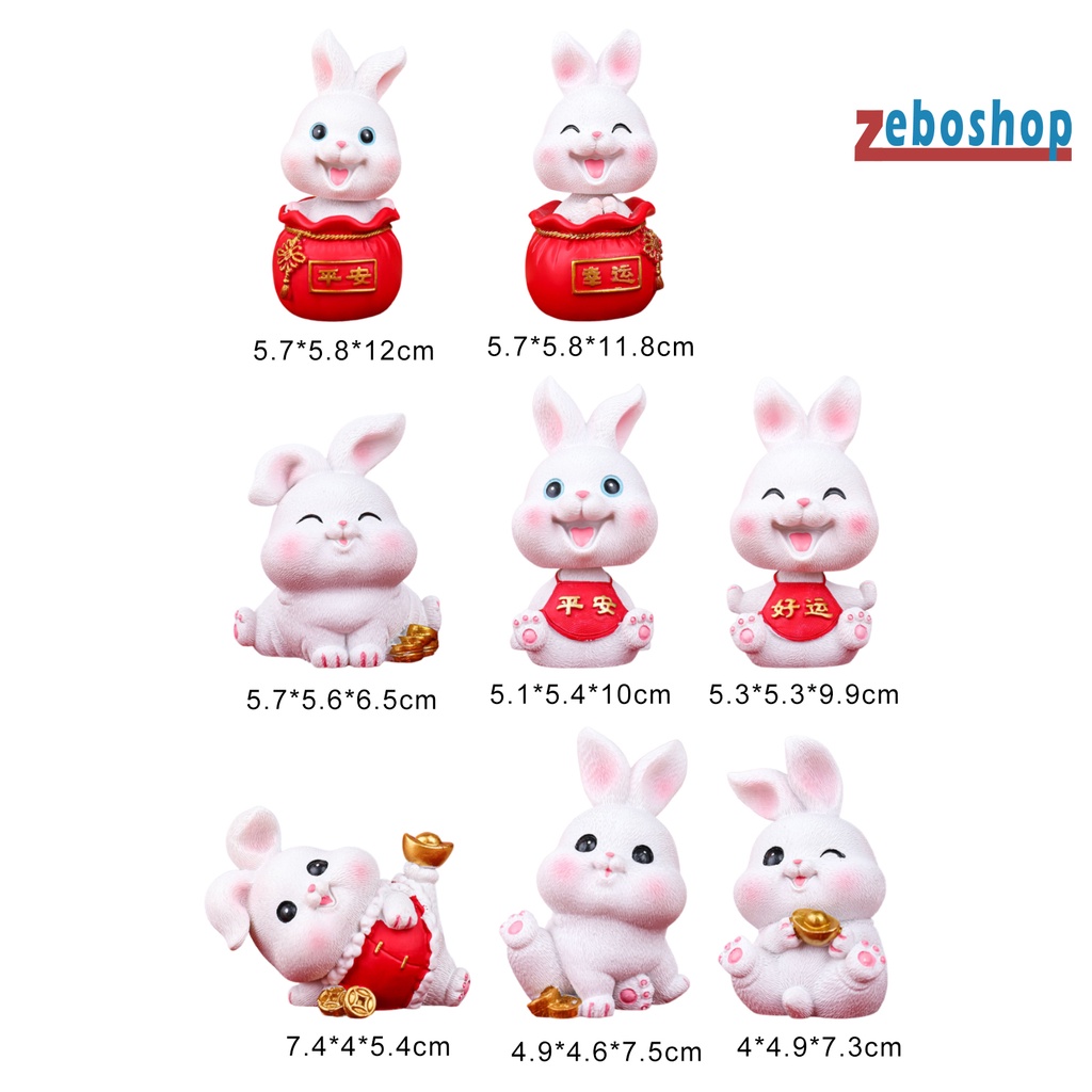 Đồ trang trí Chú Thỏ Hoạt Hình Mini Bằng Nhựa Resin Dễ Thương Trang Trí Cây Bonsai / Nhà Cửa