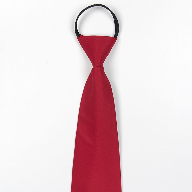 Cà Vạt Màu Đen Trơn Có Khóa Kéo Thời Trang Công Sở Cho Chú Rể