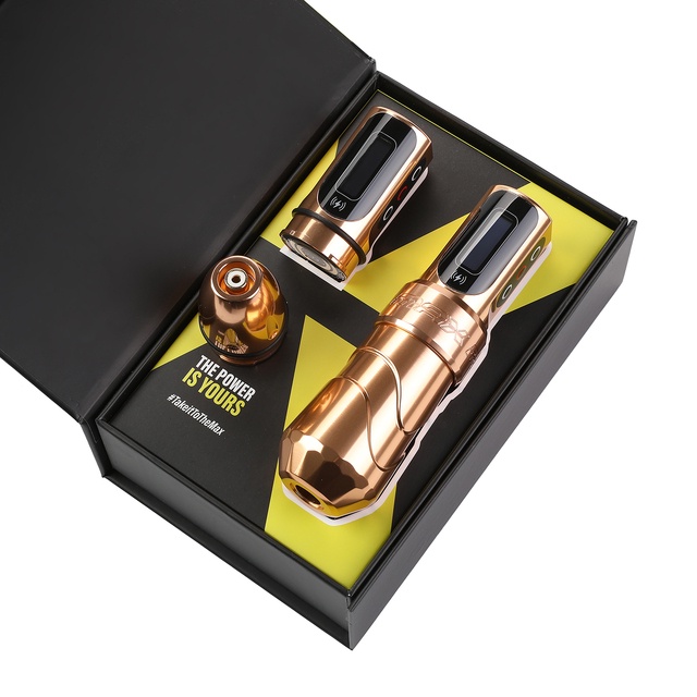 FLUX MAX Máy xăm Pen Mới cung cấp sức mạnh xăm hình động động Máy LED Kỹ thuật số Máy in hình xăm