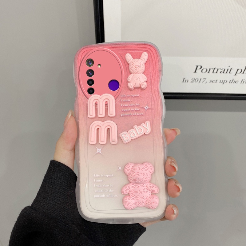 Ốp lưng Realme 5 Ốp Điện Thoại Ba Chiều Viền Lượn Sóng Hình Búp Bê Kèm Dây Đeo Cho Realme 5 Case Realme 5i 5s C3 6i