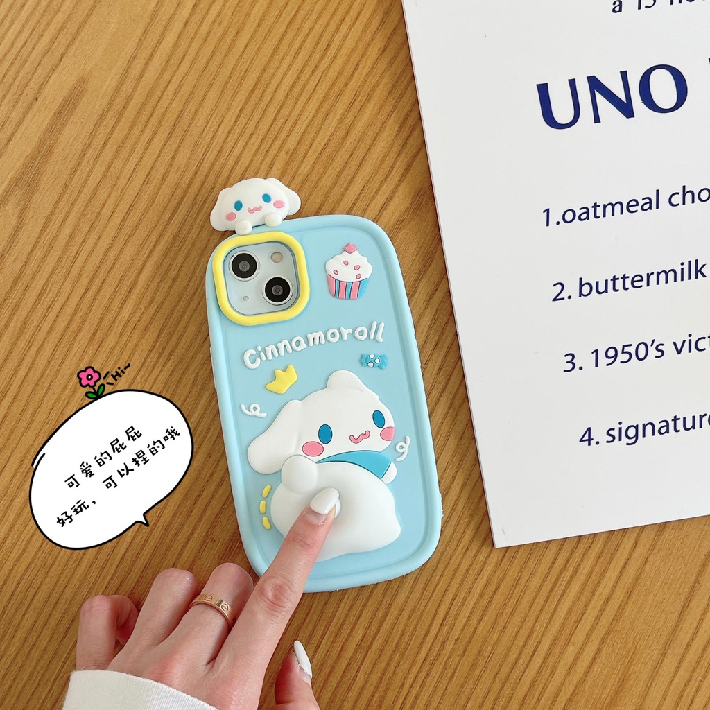 Ốp Điện Thoại TPU Silicon Mềm Hình Cún Sanrio 3D Dễ Thương Bảo Vệ Camera Cho iphone 14 13 12 11 Pro MAX 14 Plus