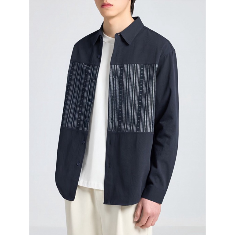 Áo Sơ Mi Nam Dài Tay Họa Tiết Kẻ Sọc Phong Cách Hong Kong Thời Trang Xuân Thu 2023