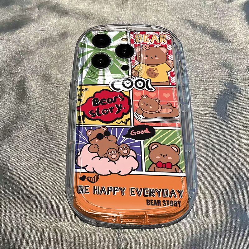 ✅Ốp Điện Thoại Mềm Trong Suốt Chống Sốc Hình Gấu Hir Cho Iphone 12 / day 12 / 11xs / promax 8p 13 / 14 7 xr