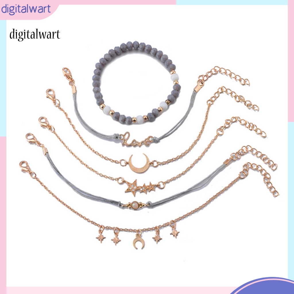 Kỹ Thuật Số| 1 Bộ Vòng Đeo Tay Hợp Kim Bắt Mắt Chống Mòn Không Phai Màu Thời Trang Cho Nữ