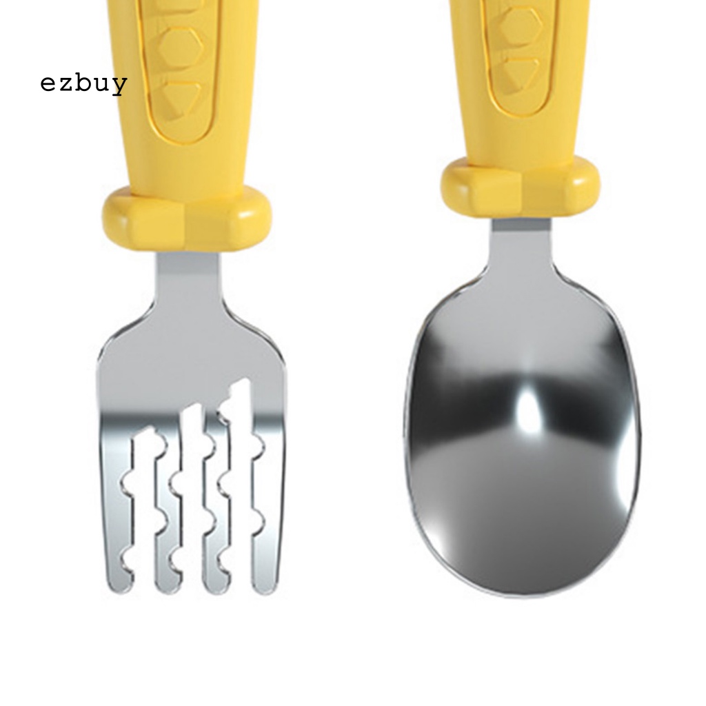 Bộ Đũa Muỗng Nĩa Bằng ABS Kiểu Hoạt Hình Dễ Thương Cho Bé Tập Ăn