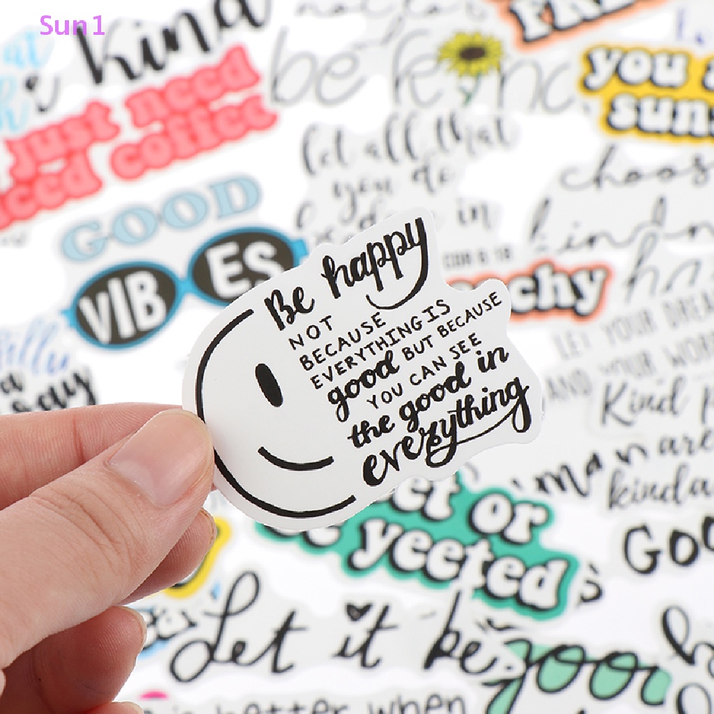 Set 50 Miếng Dán Trang Trí Laptop In Câu Nói Truyền Cảm Hứng Tiếng Anh Sun1 >