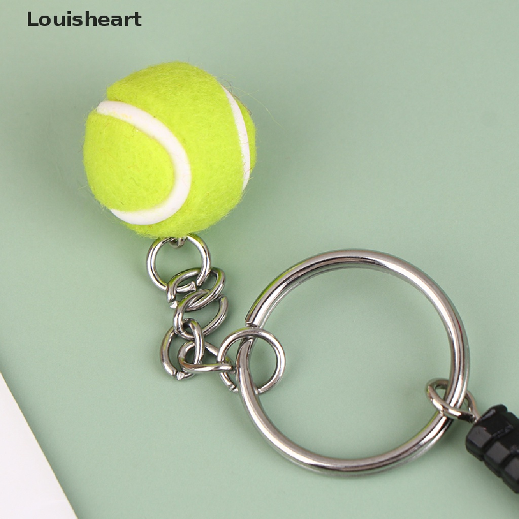 1 Móc Khóa Kim Loại Mini Hình Quả Cầu Lông / Tennis Louisheart TFG