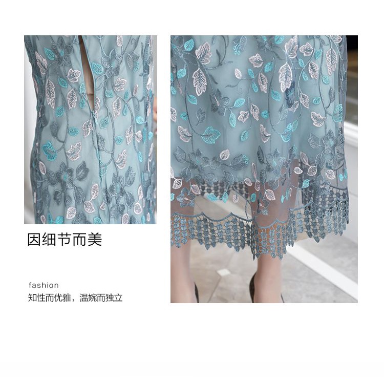 Đầm Chiffon Tay Ngắn Thời Trang Mùa Hè 2023 Phong Cách Mới Cho Phụ Nữ Trung Niên