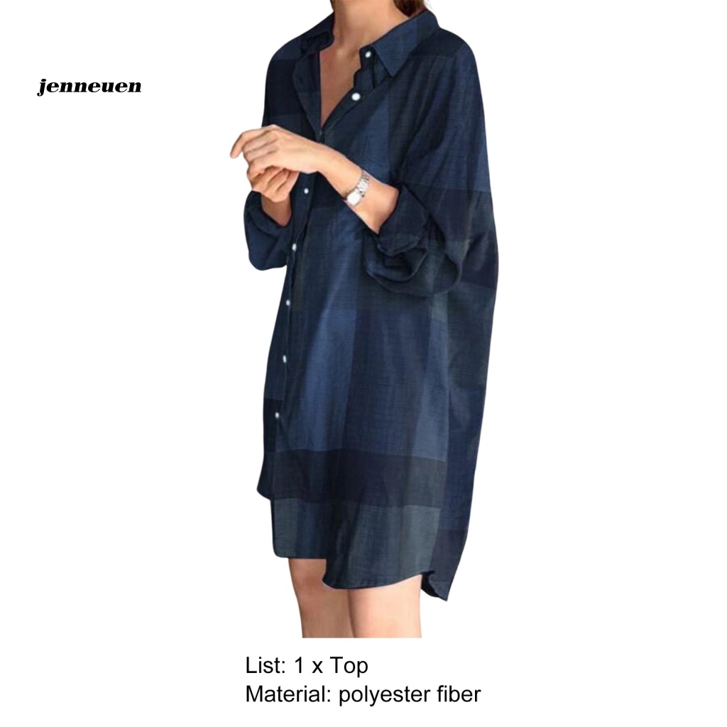 Áo Sơ Mi Tay Dài Dáng Rộng In Họa Tiết Màu Sắc Tương Phản Thời Trang Cho Nữ