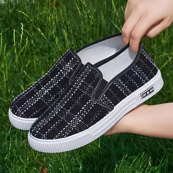 giày canvas nữ giày bóng chuyền asics giày thể thao nữ đế cao giày thể thao nữ 2023 Giày Canvas Cổ Thấp Chống Trượt Thoáng Khí Phong Cách Bắc Kinh Cổ Điển Thời Trang Xuân Thu Mới Cho Nữ