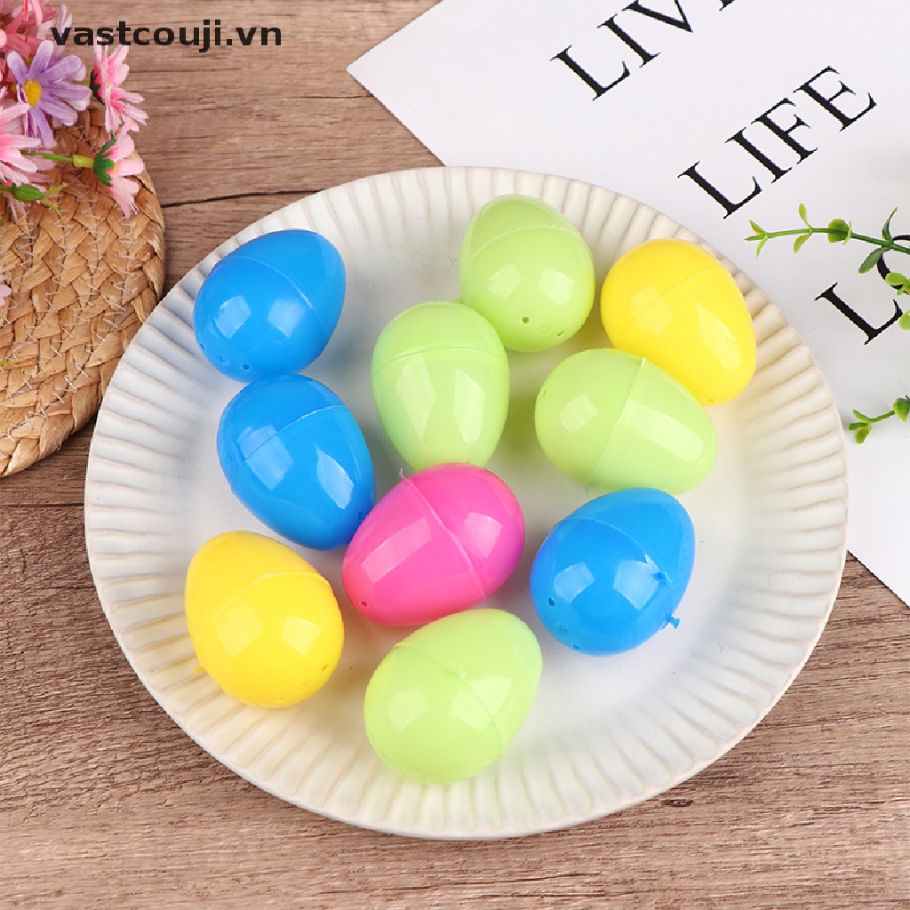 Bộ 10 Trứng Phục Sinh Nhiều Màu Sắc Bằng Nhựa Dùng Trang Trí Diy