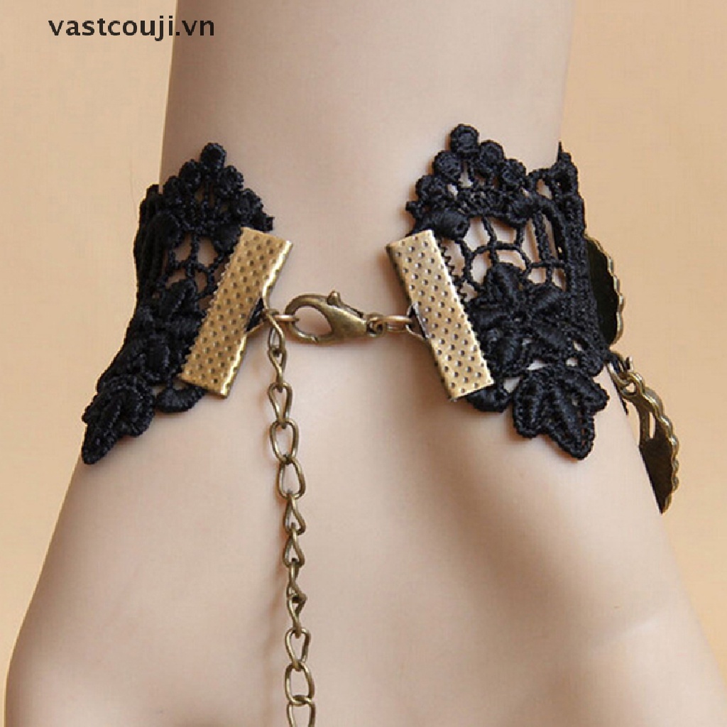 Vòng Cổ Choker Vải Ren Màu Đen Đính Đá Pha Lê Gợi Cảm VN