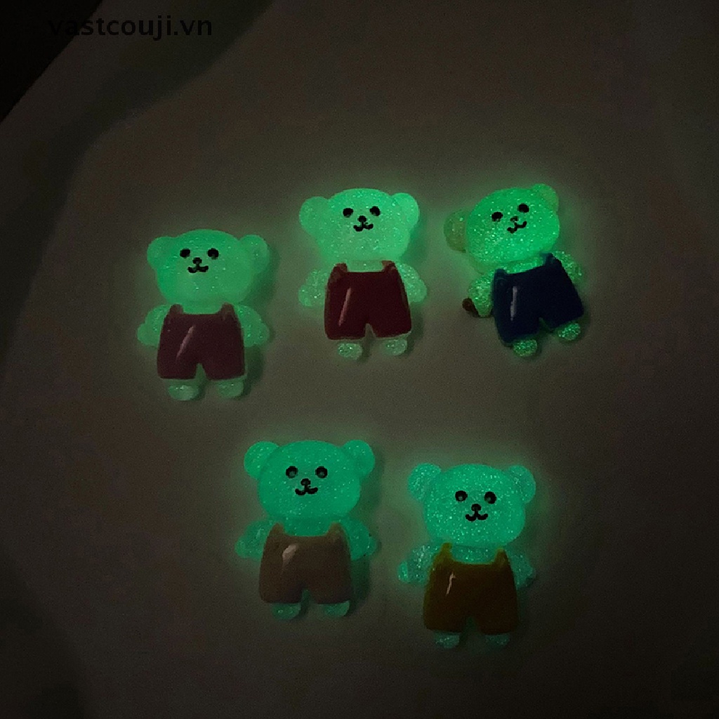 Bộ 2 Mô Hình Gấu VASTJI Mini Bằng Nhựa Resin Dạ Quang Trang Trí Sân Vườn / Nhà Cửa