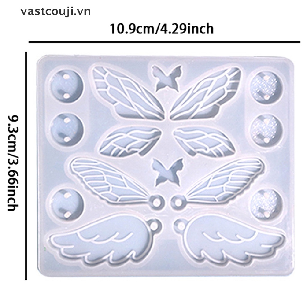Khuôn Silicon Làm Mặt Dây Chuyền / Móc Khóa Hình Bướm / Lông Vũ Bằng Resin DIY