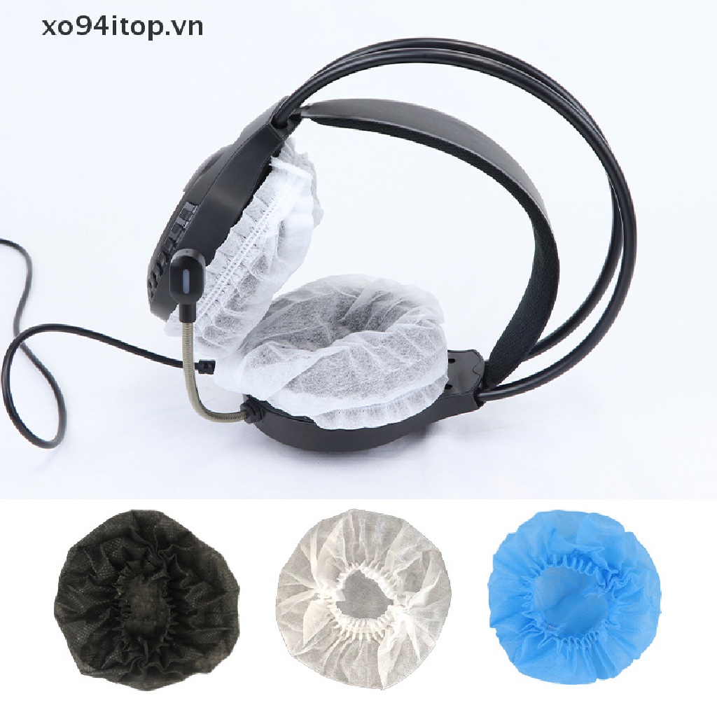 Set 20 Vỏ Bọc Tai Nghe Bằng Vải Không Dệt Co Giãn Dùng Một Lần