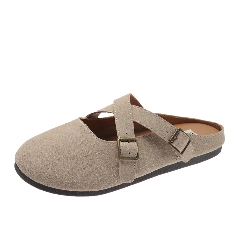 Ielgy doudou Giày Đế Mềm Dây Chéo Kẻ Sọc Giản Dị Phiên Bản Hàn Quốc Dành Cho Bạn Nữ