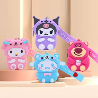  Doledo Sanrio Ví Đựng Tiền Xu   Son Môi   Tai Nghe Mini Bằng Silicon Họa Tiết Melody Kuromi   Gấu   Kỳ Lân 