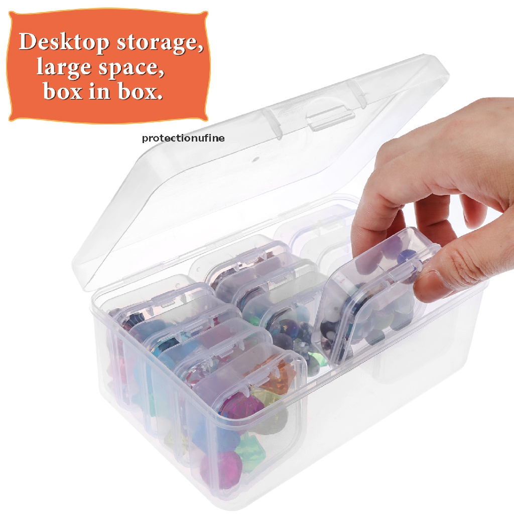 Set 15 Hộp Nhựa Mini Hình Chữ Nhật Trong Suốt Đựng Đồ Dùng Tiện Lợi PR3VN