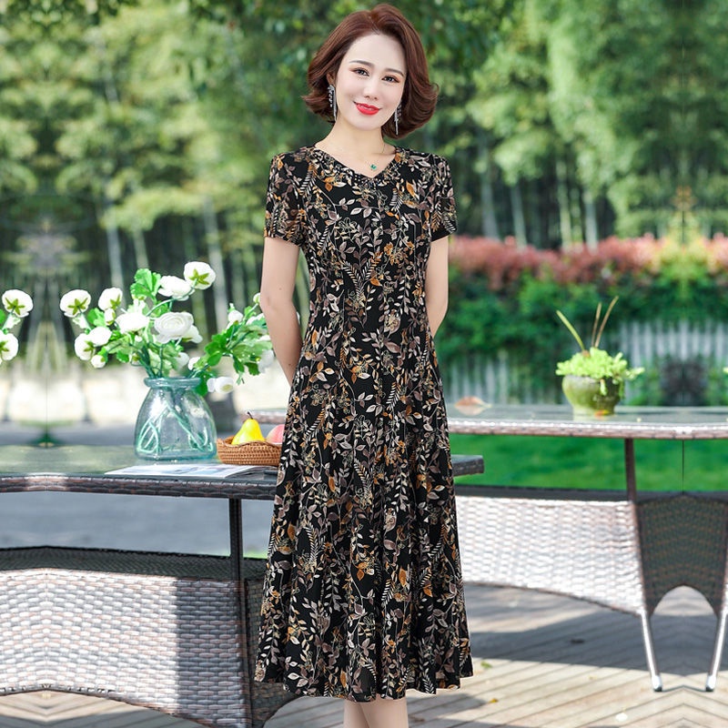 Đầm Dài Qua Gối Phong Cách Thời Trang Mùa Hè 2022 Mới Cho Phụ Nữ Trung Niên