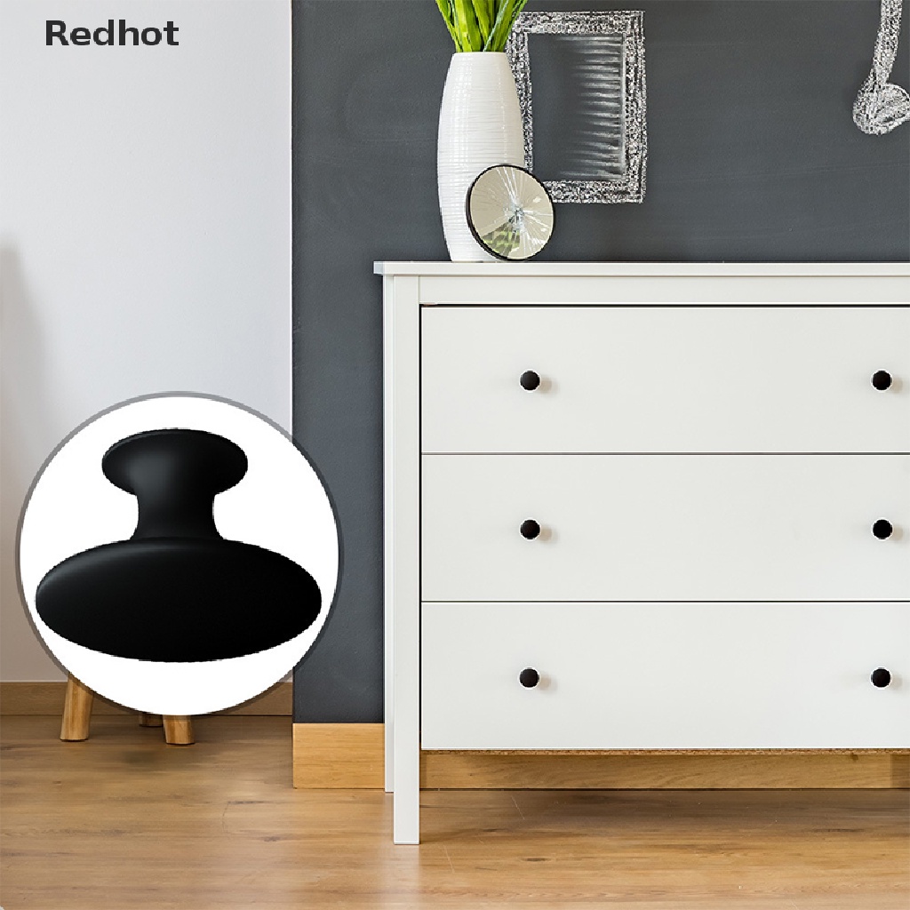 &lt; Redhot &gt; Tay Nắm Cửa Tủ Một Lỗ Nhỏ Tự Cắt Bằng Nhựa Dạng Nhám Không Cần Đục Lỗ Hiện Đại Tối Giản