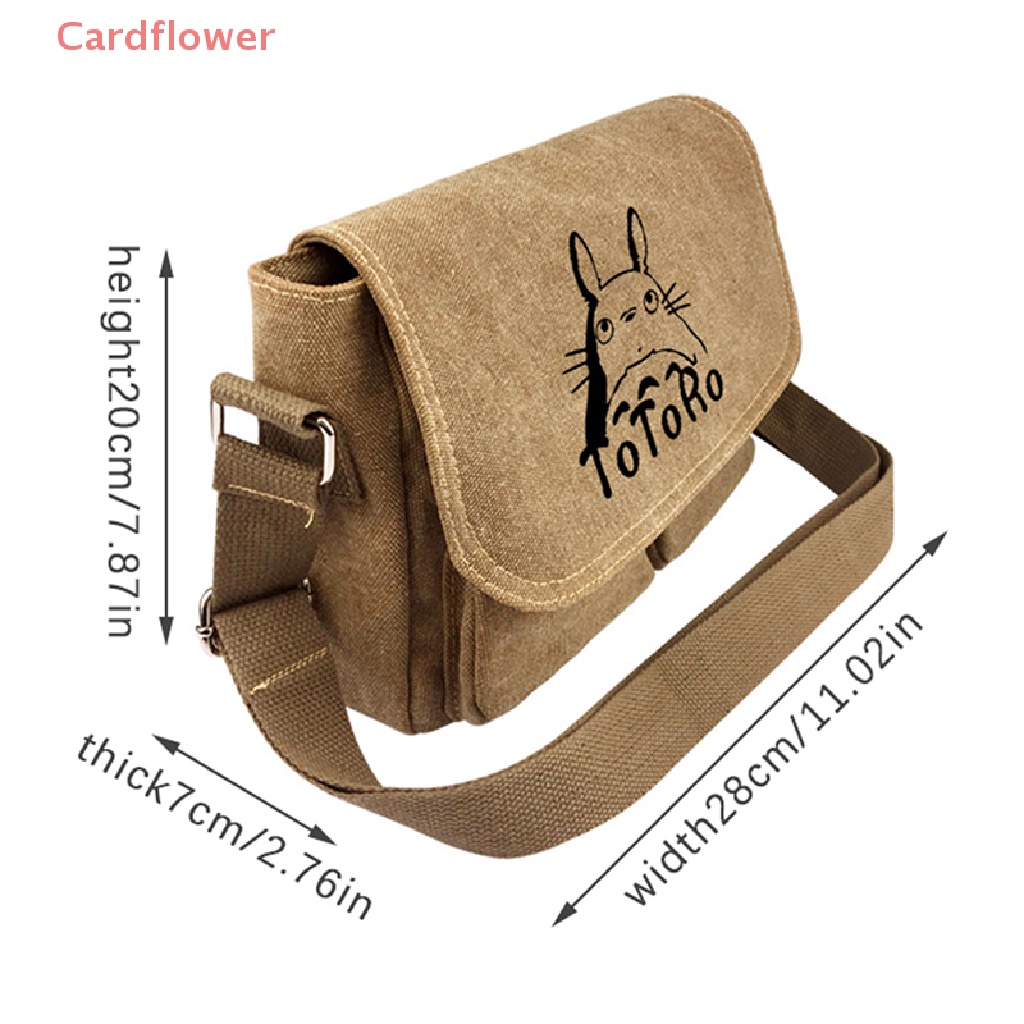 Túi Đeo Chéo Vai Bằng Vải Canvas Họa Tiết Hoạt Hình Anime Mới