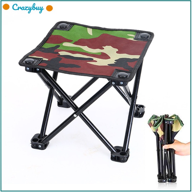 Ghế Xếp Mini Họa Tiết Rằn Ri Dùng Đi Câu Cá / Cắm Trại