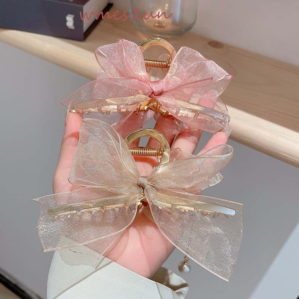 Kẹp Tóc Hình Cá Mập Đính Nơ Phối Tua Rua Kiểu Vintage Thanh Lịch Cho Nữ WMES15H