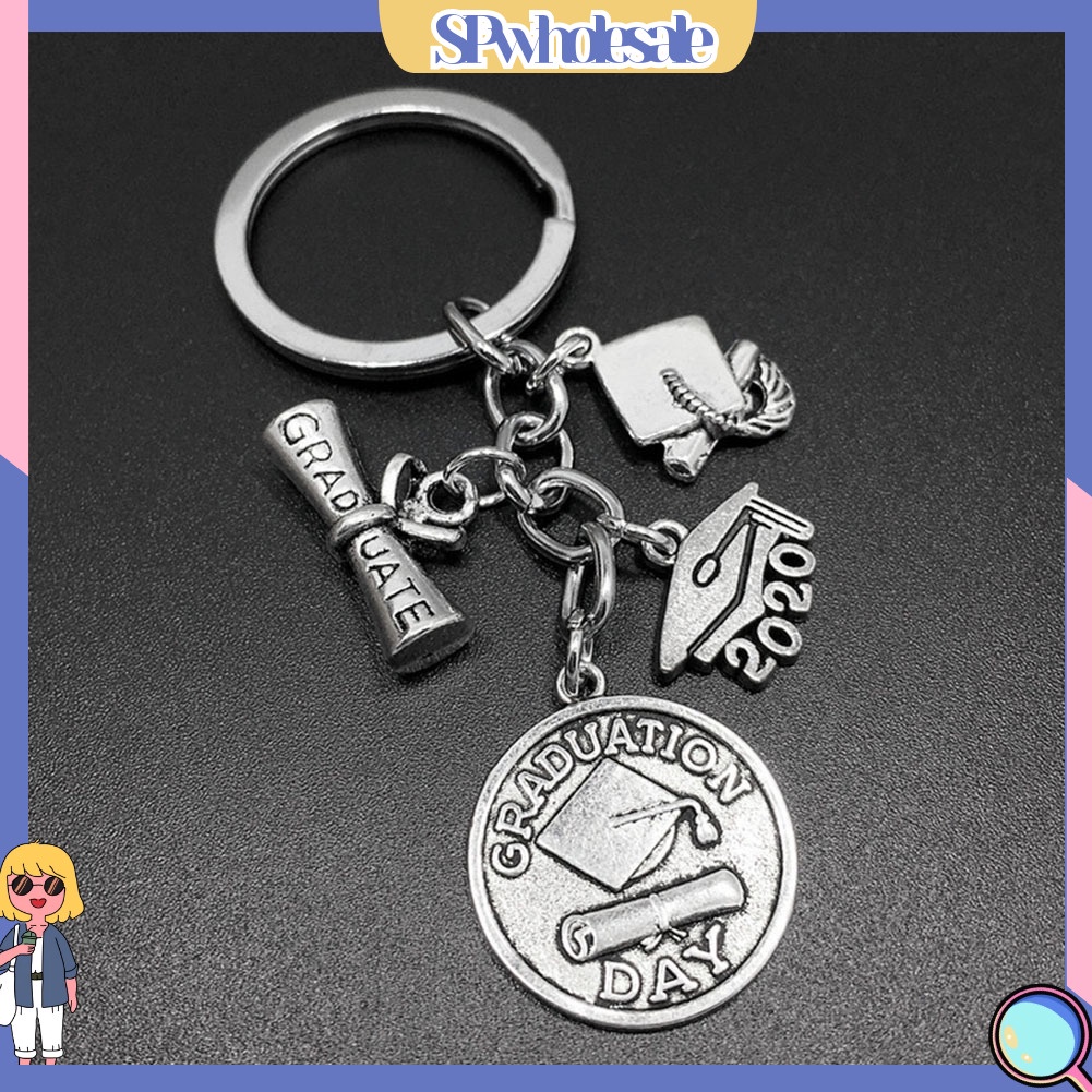 <SPwholesale> Móc Khóa Hình Nón Tốt Nghiệp 2020 Bằng Hợp Kim Có Giá Đỡ