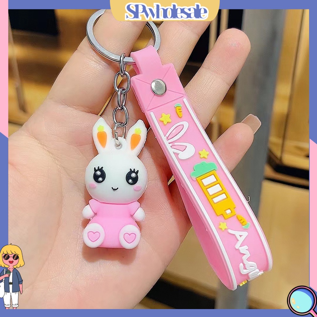 <SPwholesale> Móc Khóa Búp Bê Thỏ Hoạt Hình Ba Chiều Màu Sắc Sống Động Trang Trí Ba Chiều