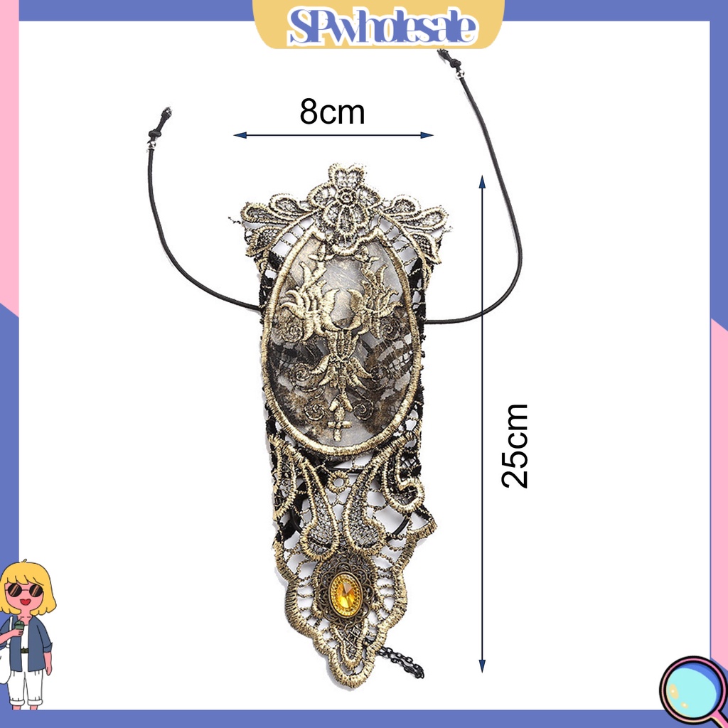 <SPwholesale> 1 Đôi Găng Tay Ren Hoa Xuyên Thấu Hóa Trang Halloween Cho Người Lớn